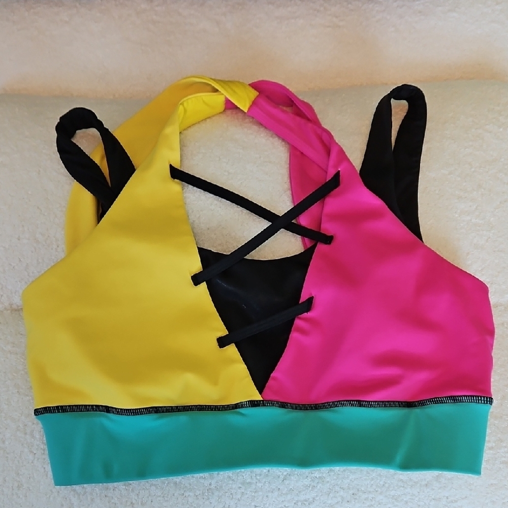 Crowned athletics Colorful Halter Crop Top